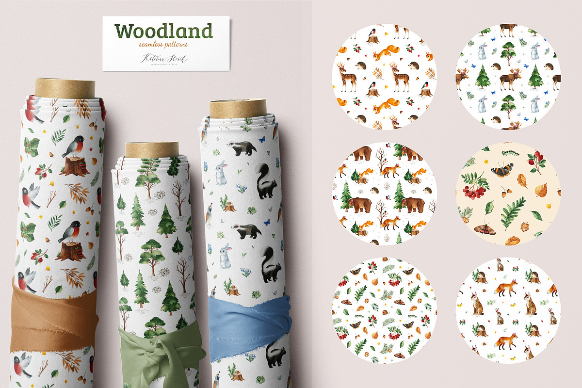 Woodland. Cute forest collection., an Animal Illustration by Kate_Rina (Photo 13 of 15)