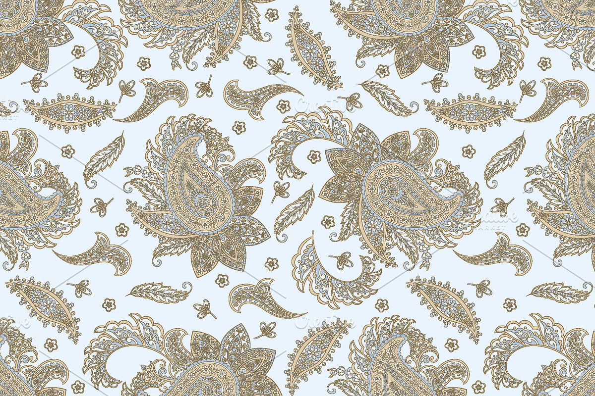 Paisley fabric seamless pattern, a Pattern Graphic by antalogiya (Photo 2 of 4)