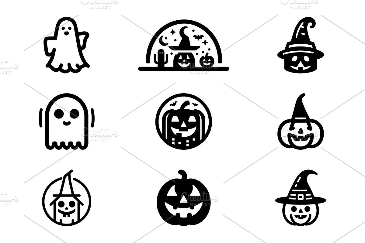 Whimsical Spooky Halloween Icons, an Icon by Vectorium Studio