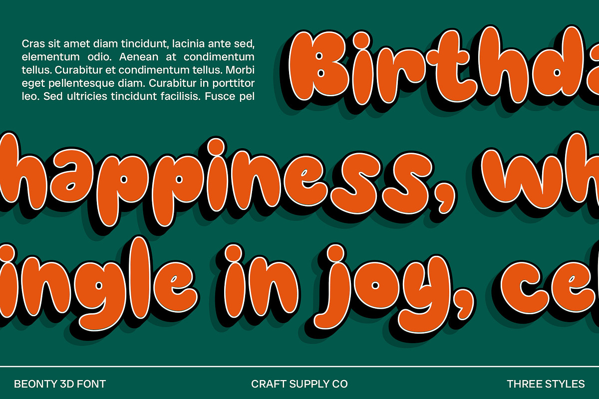 Beonty 3D, a Sans Serif Font by Craft Supply Co. (Photo 3 of 7)