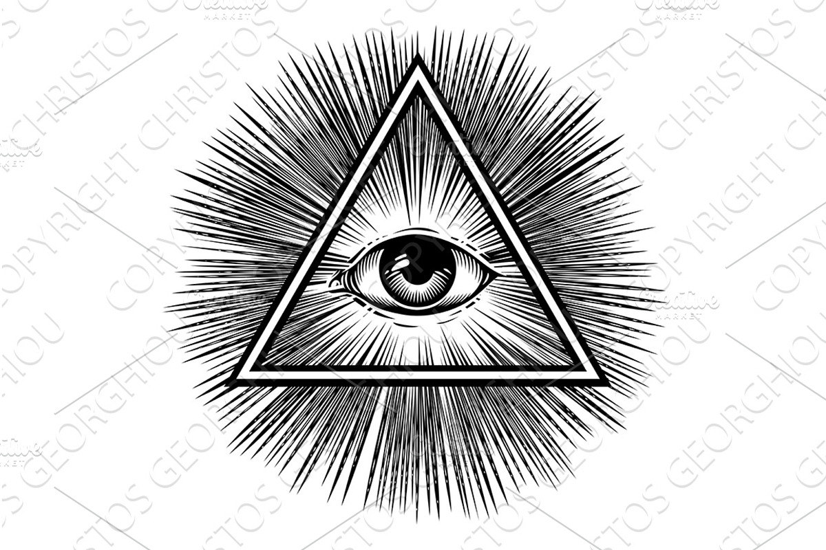 All Seeing Eye Triangle Providence, an Object Illustration by Christos Georghiou