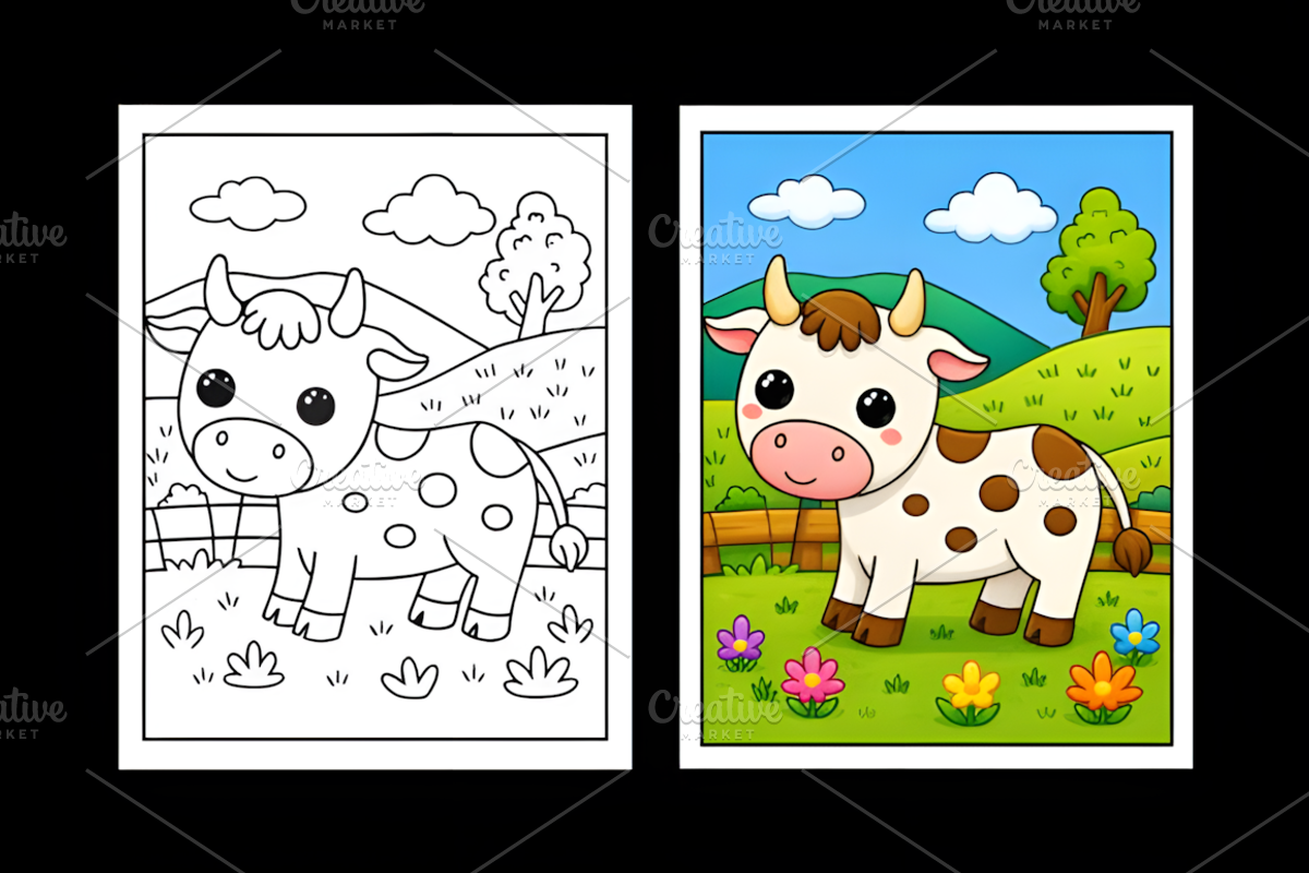 FARM ANIMALS COLORING BOOK for KIDS, an Animal Illustration by Ink Gallery (Photo 3 of 7)