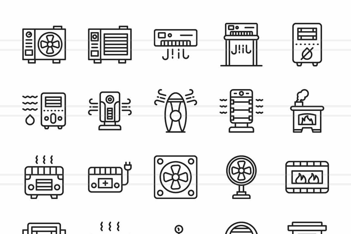 Climatic Equipment Line Icons, an Icon by IconBunny (Photo 2 of 2)