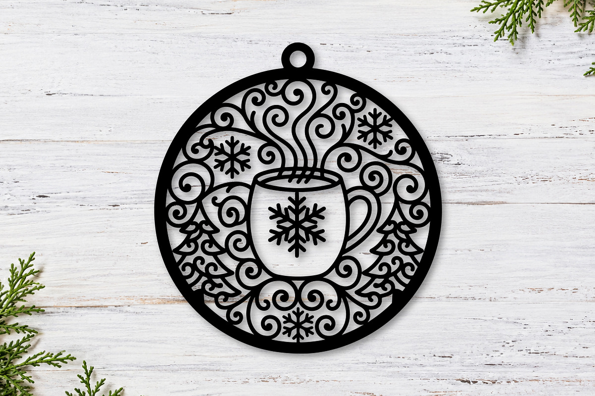 Christmas Candle Ornament Laser Cut, a Seasonal Illustration by CraftArtStudio (Photo 2 of 3)