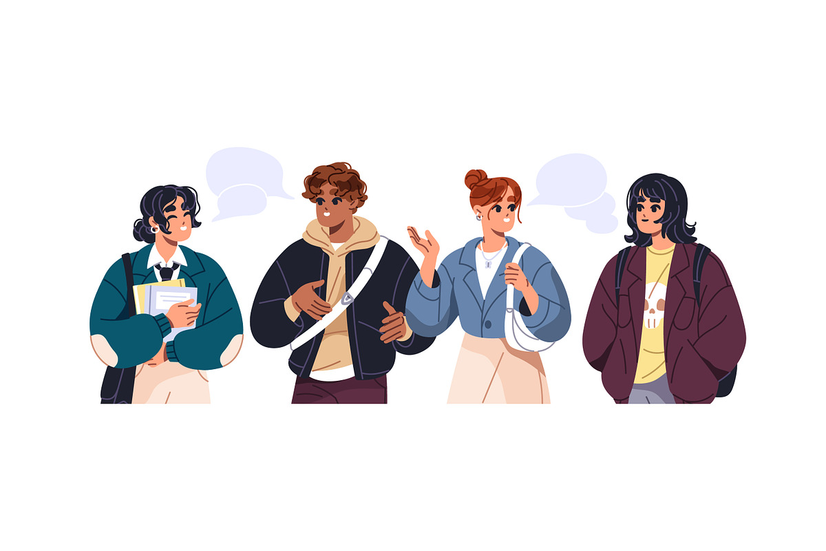 People talk, chat, discuss set, a Person Illustration by PaperTrident (Photo 9 of 9)