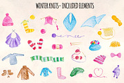 Cozy Knitting Watercolor Bundle, a Decorative Illustration by Violet LeBeaux (Thumbnail 2 of 3)