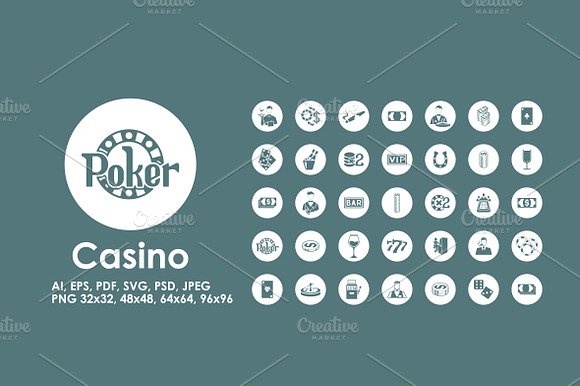 35 Casino simple icons preview 3