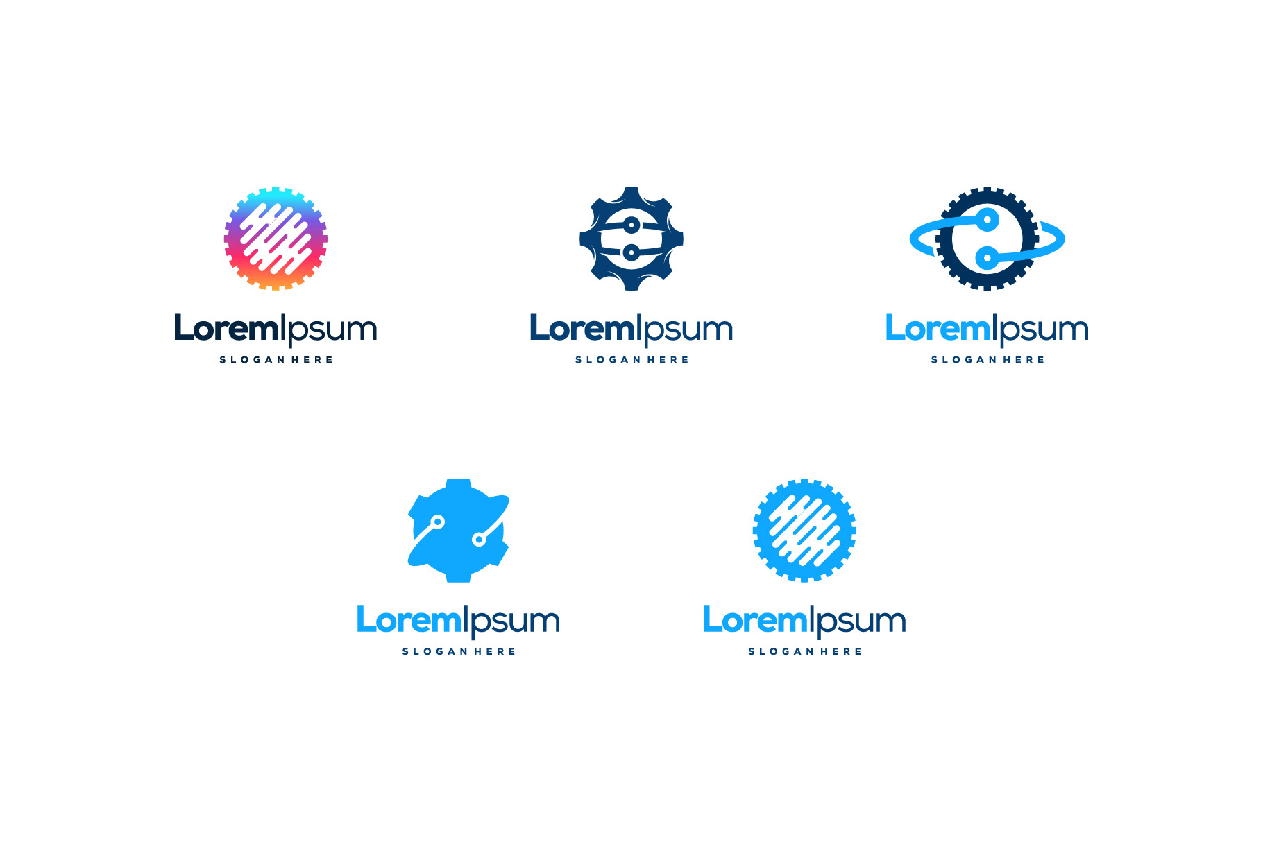 Set of Crowd Gear Logo designs, a Branding & Logo Template by Lucky ...
