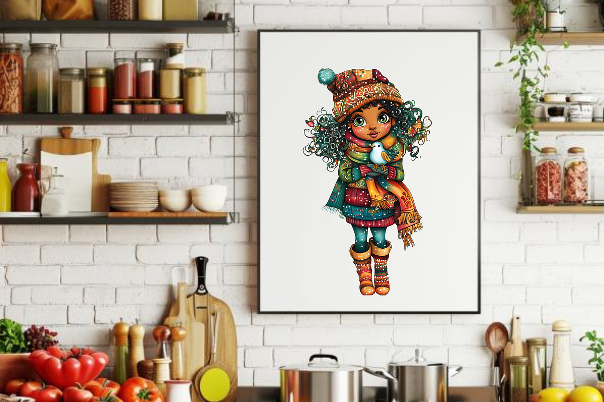 CHRISTMAS FOLK GIRL CLIPART, a Person Illustration by Daring Digies (Photo 7 of 8)