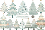 Nordic Christmas Tree Clipart, an Illustration by CreationArt (Thumbnail 1 of 6)