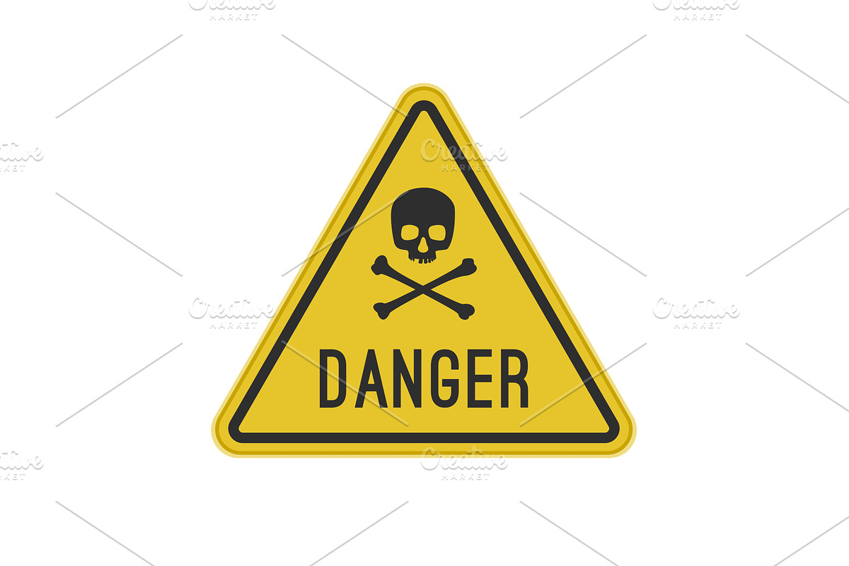 Yellow sign with a skull., an Illustration by bolotoff