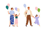 Children & parents with balloons set, a Person Illustration by Good Studio (Thumbnail 2 of 5)