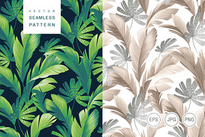 Wild Jungle. Vector Pattern.