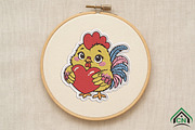 Cute Chicken Embroidery Design, a Graphic by Craft Nest (Thumbnail 2 of 6)