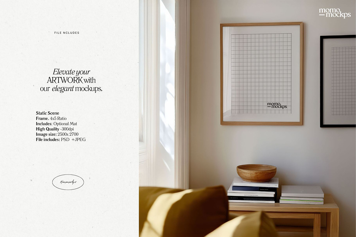 Frame Mockup Interior Gallery Wall, a Household Mockup by momomockps (Photo 4 of 5)