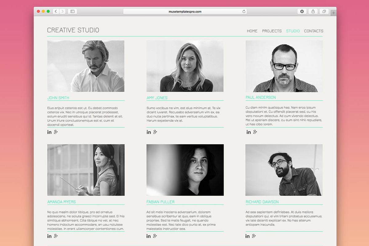 Minimal Studio Adobe Muse Template, a Websites & App Template by MuseTemplatesPro (Photo 2 of 4)