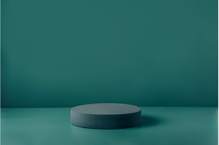 Podium, stand, showcase on dark teal