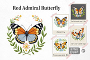 Red Admiral Butterfly Clipart, a Graphic by Artnoy (Thumbnail 1 of 5)