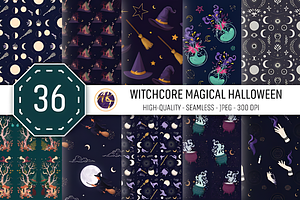 Witchcore Magical Halloween Patterns, a Pattern Graphic by Coco Bloom