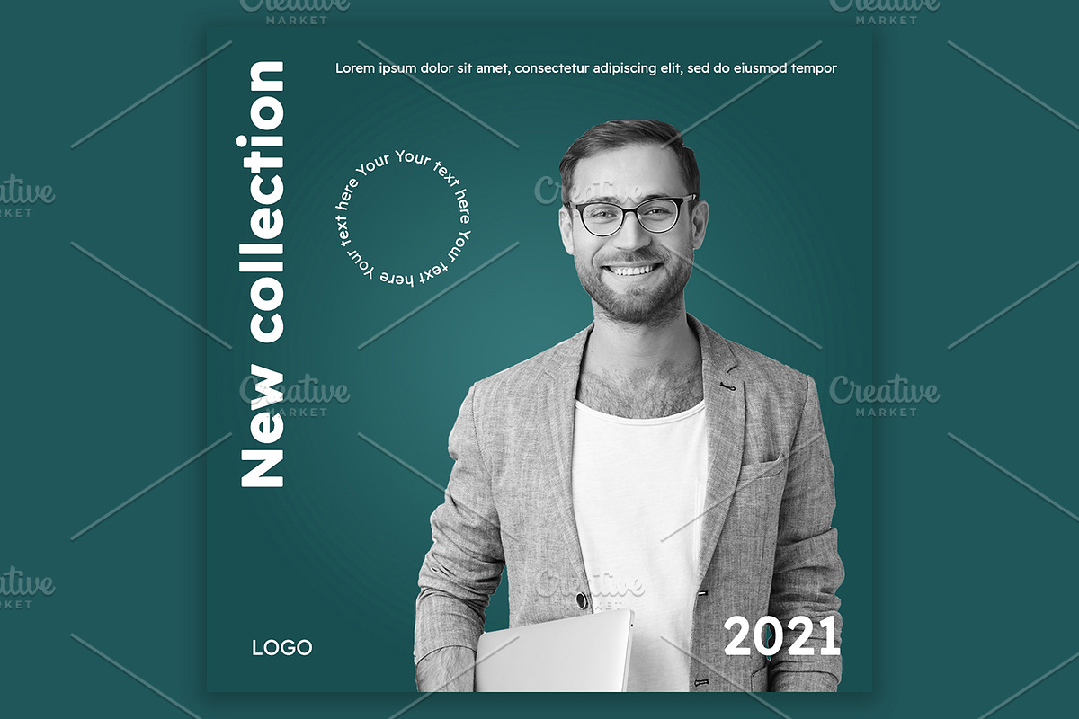 Social media template for fashion, a Social Media Template by Ravshanov Studio