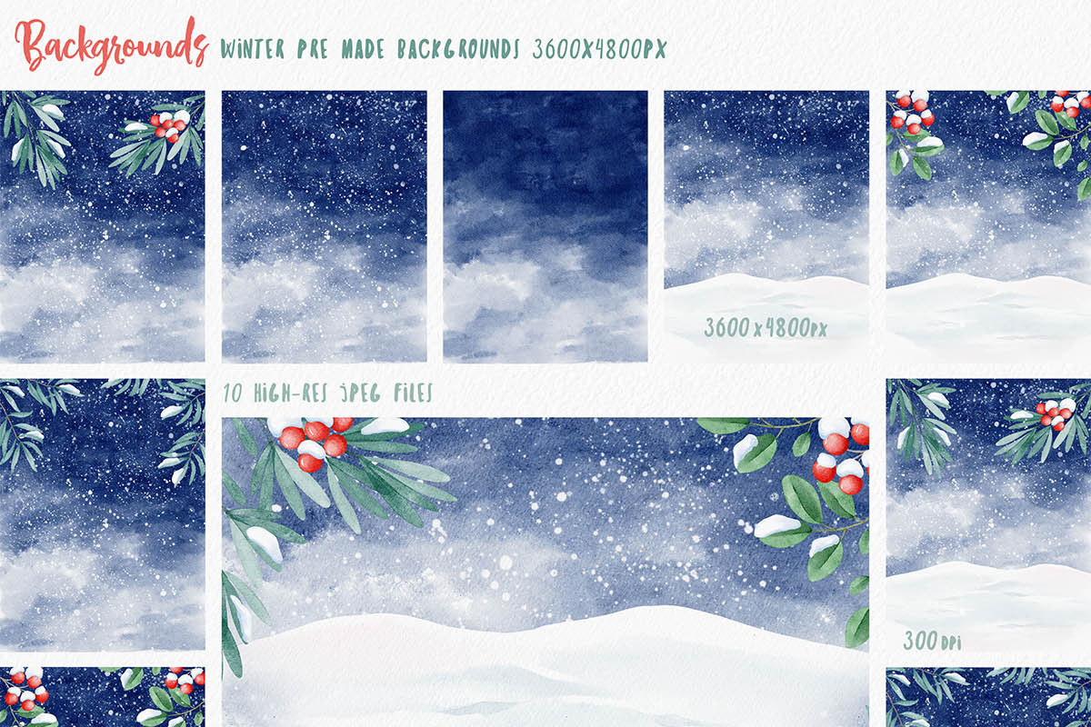 Woof Christmas Watercolors, an Animal Illustration by Eva Katerina (Photo 15 of 18)