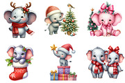 Chirstmas Elephant Clipart Sublimati, an Illustration by DreamArtGraphic (Thumbnail 4 of 5)