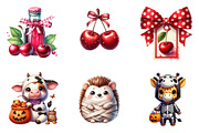 Watercolor Red Bow Cherry PNG, an Illustration by SinaCreation (Thumbnail 5 of 7)