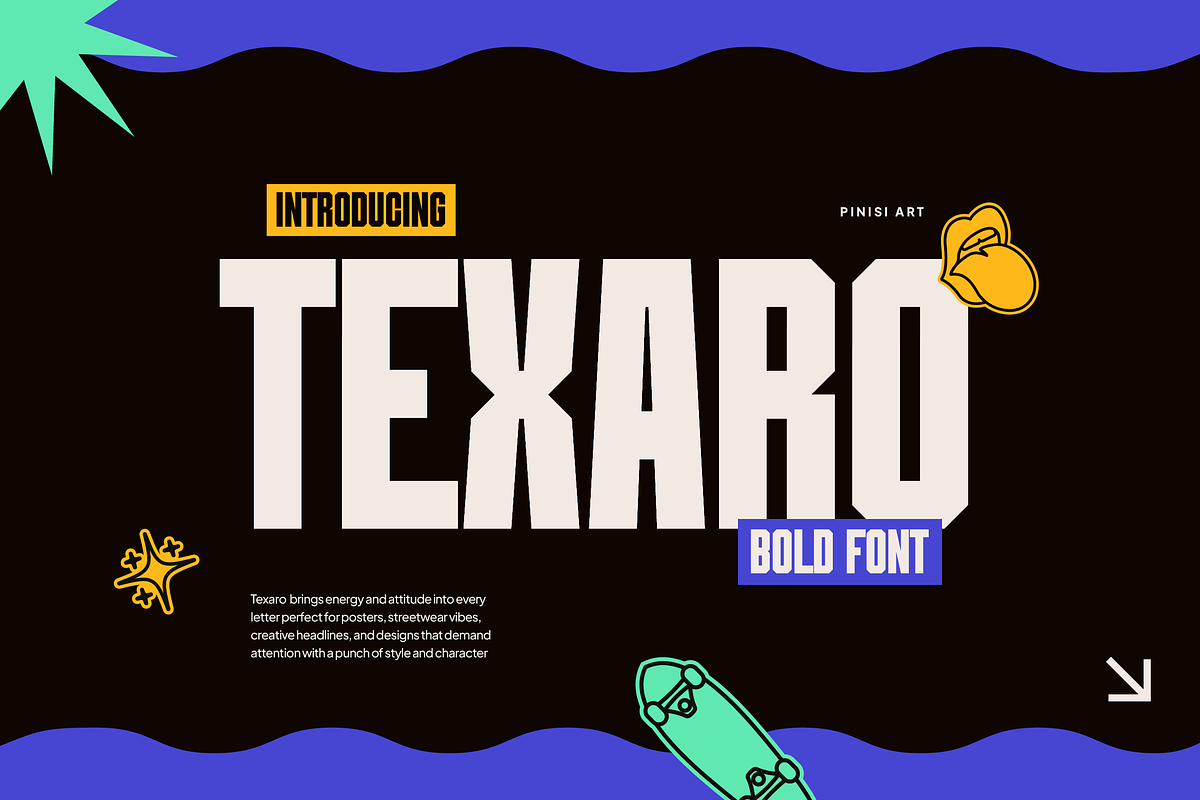 TEXARO, a Font by Pinisi ART (Photo 1 of 10)