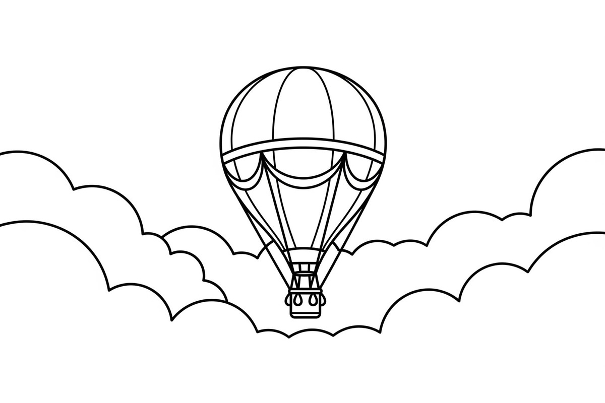 Hot Air Balloon Cloud Line Art bundl, an Illustration by Designer_Momina (Photo 31 of 51)