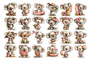 Beach Koala Watercolor Clipart PNG, a Seasonal Illustration by Nicolle's Colorful Art (Thumbnail 2 of 3)