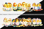 Chicks in Eggs Clipart, a Graphic by Artnoy (Thumbnail 2 of 5)