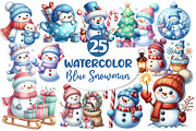 Christmas Snowman Clipart, an Illustration by Dream Creation (Thumbnail 1 of 5)
