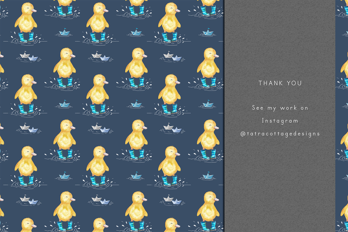 Duck in Wellies Surface Pattern, a Pattern Graphic by Tatra Cottage Designs (Photo 3 of 3)