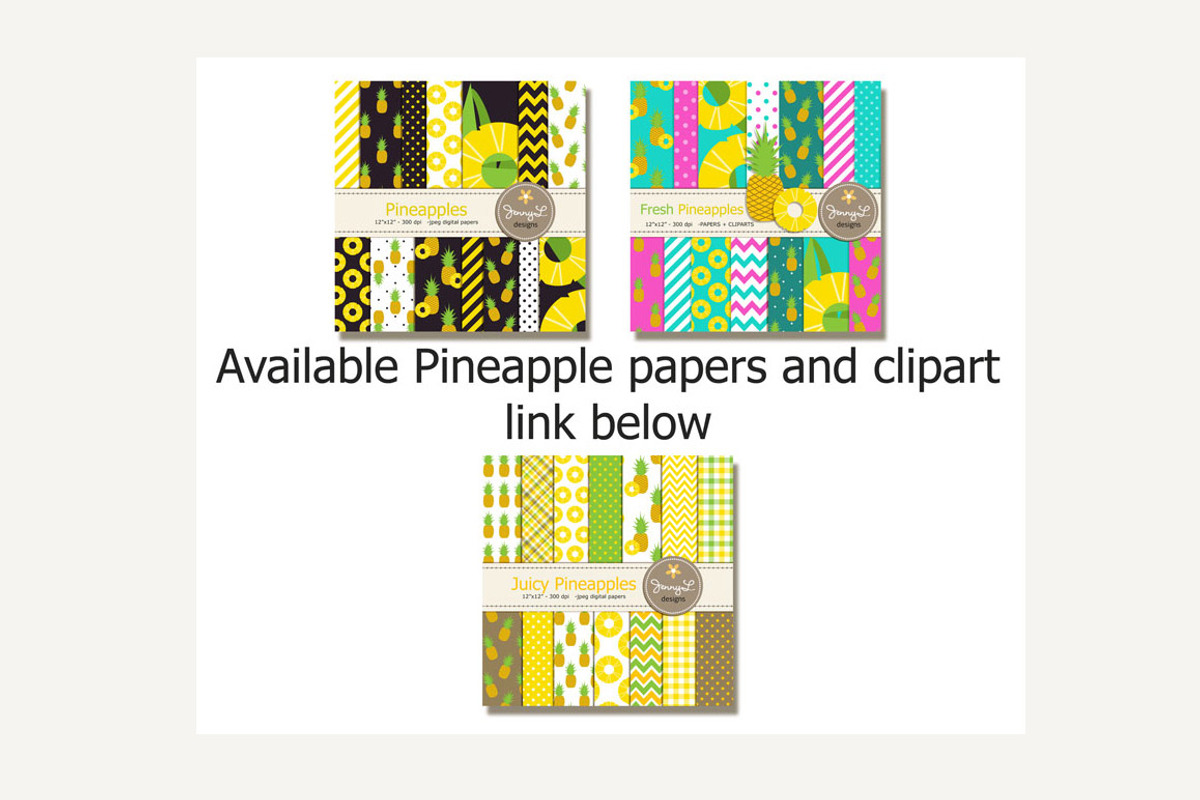 Juicy Pineapples Digital Papers, a Pattern Graphic by JennyL Designs (Photo 4 of 4)