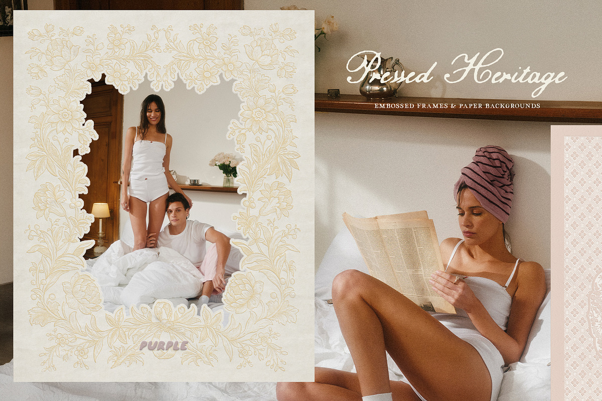 Vintage Embossed Papers & Frames, a Texture Graphic by Purple (Photo 5 of 19)