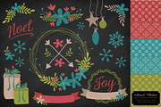 Retro Christmas Vectors & Patterns, an Illustration by Amanda Ilkov (Thumbnail 3 of 5)