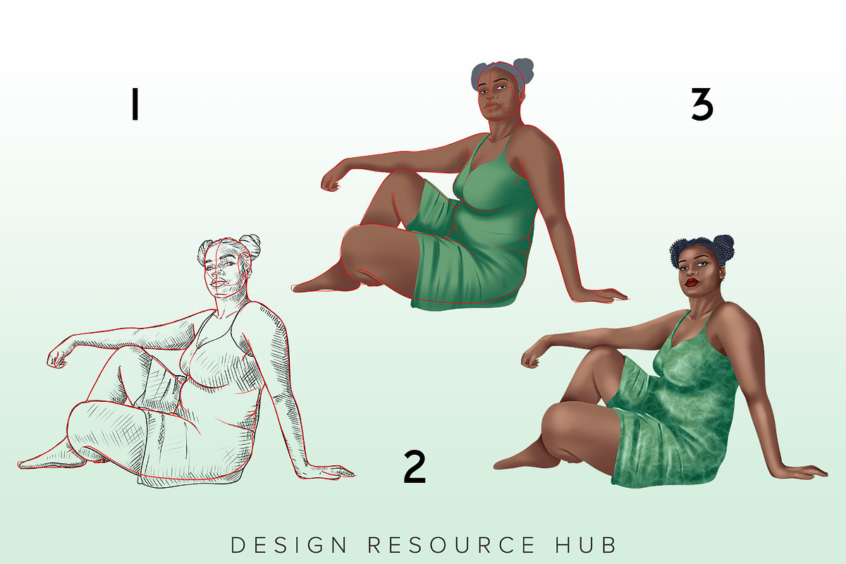 Procreate Drawing Guide: Curvy Girls, a Shape Add-On by Design Resource Hub (Photo 10 of 10)