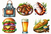 Summer BBQ Party Clipart, an Illustration by OK Design (Thumbnail 4 of 5)