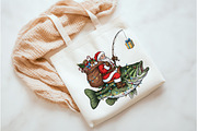 Fishing Santa PNG, an Illustration by Watercolor design (Thumbnail 5 of 6)