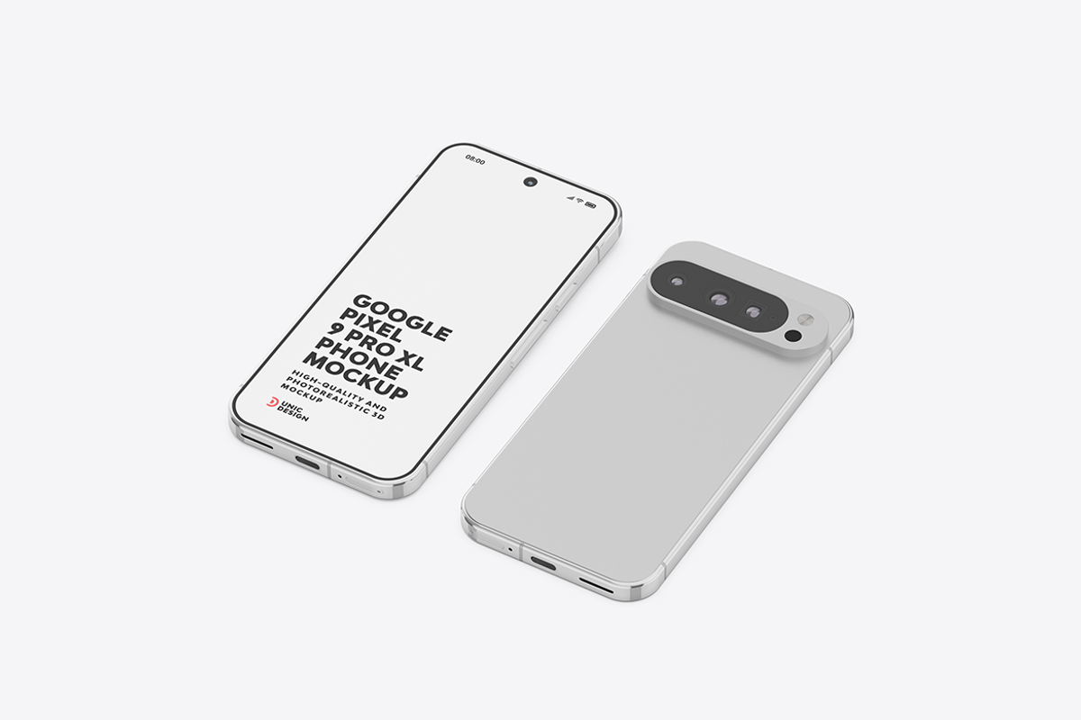 Google Pixel 9 Pro XL Phone Mockup, an Android Mockup by UnicDesign (Photo 17 of 21)