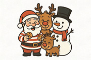 Santa Claus & Snowman Cookies PNG, an Illustration by CraftArtStudio (Thumbnail 1 of 4)