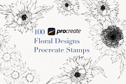 Procreate flower stamp, sunflower, a Brush Add-On by AnnaPolitmerskaja (Thumbnail 2 of 11)