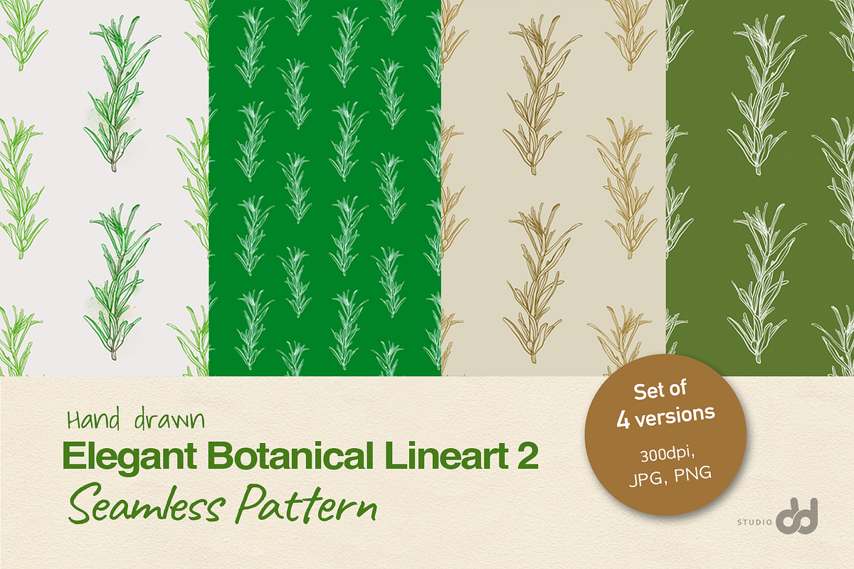 Elegant Botanical Lineart 2, a Pattern Graphic by studio_dd (Photo 7 of 7)