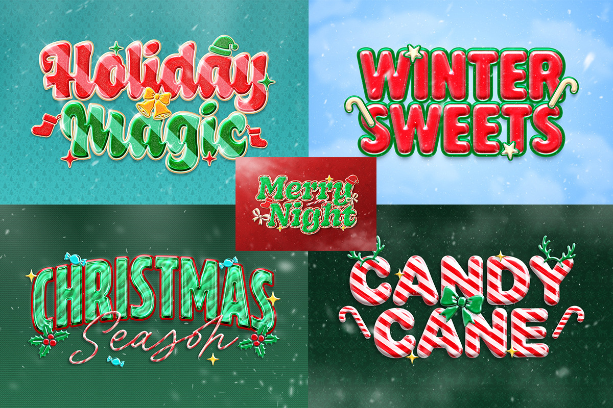 Christmas Candy Text Effect, a Layer Style Add-On by Matsero (Photo 3 of 4)