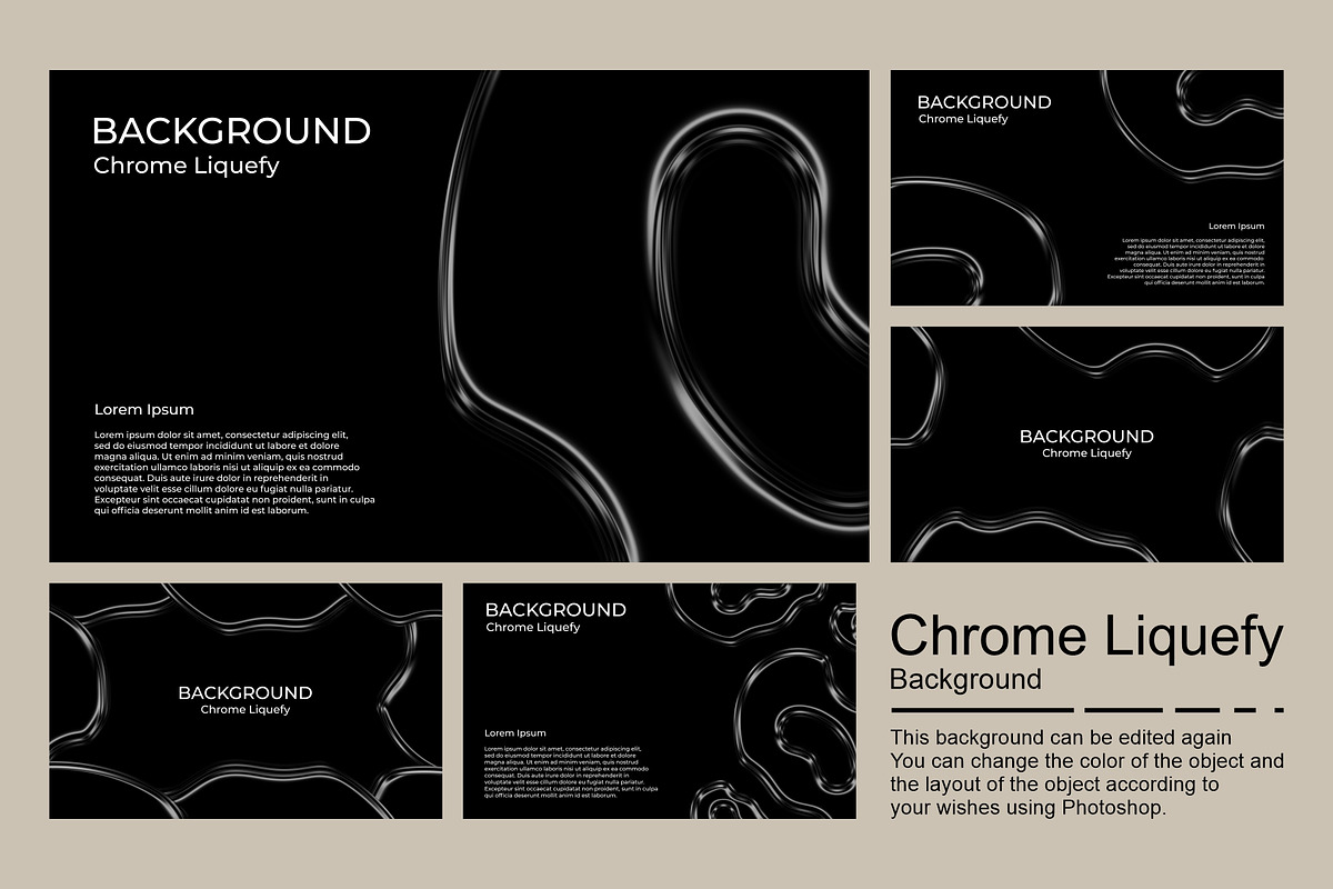 Chrome Liquefy Background Bundle, a Background Graphic by krhstd (Photo 1 of 6)