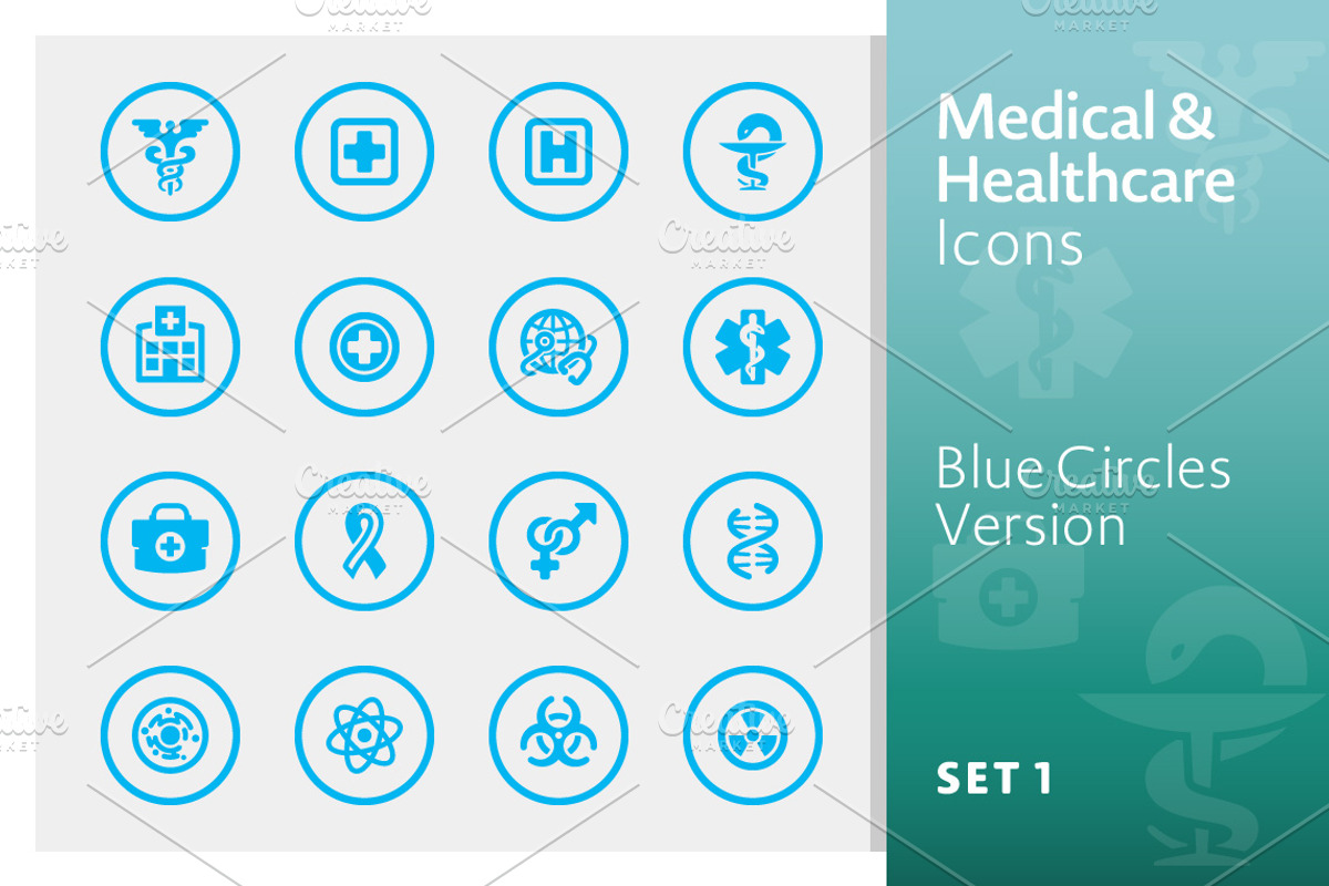 Medical Icons Set 1 - Blue Circles, an Icon by introwiz1 (Photo 1 of 2)