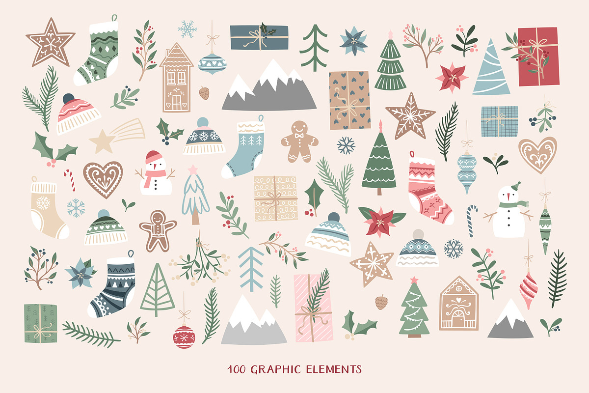 Jolly Christmas Illustrations Set, a Seasonal Illustration by Ola_Mazur (Photo 2 of 8)