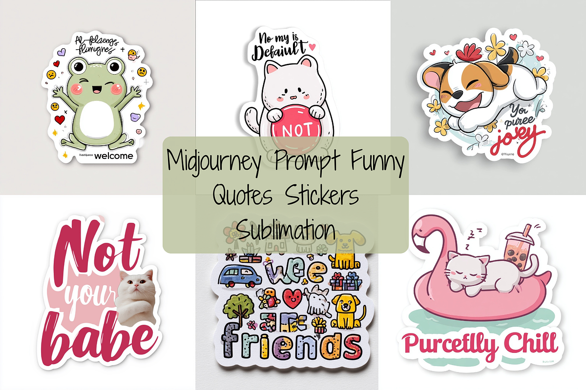 Prompt Funny Quotes Stickers, a Decorative Illustration by Creative design (Photo 1 of 7)