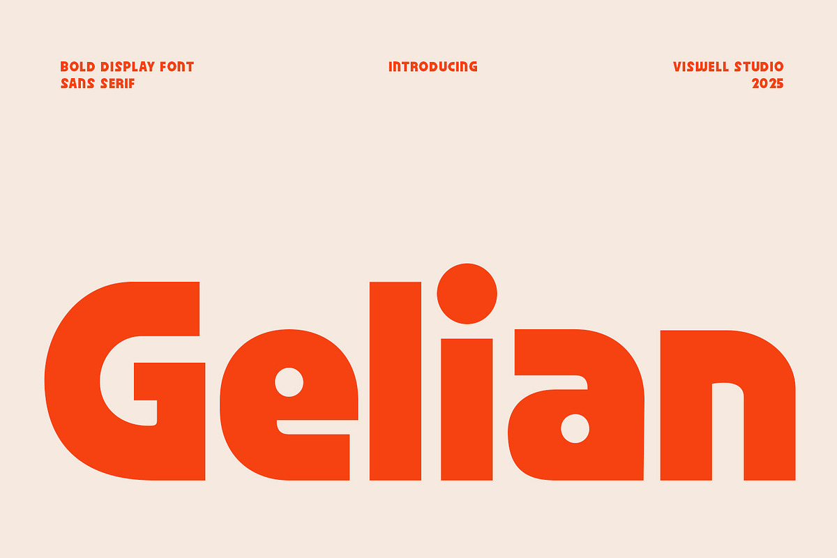 Gelian - Display Font, a Sans Serif Font by Viswell (Photo 1 of 8)