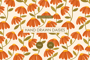 Climbing Daisies Seamless Pattern